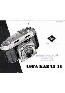 Agfa Karat 36 manual. Camera Instructions.